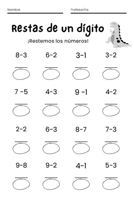 Restas básicas de 1 cifra